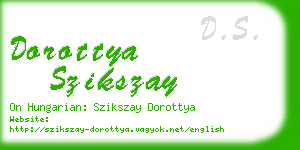 dorottya szikszay business card